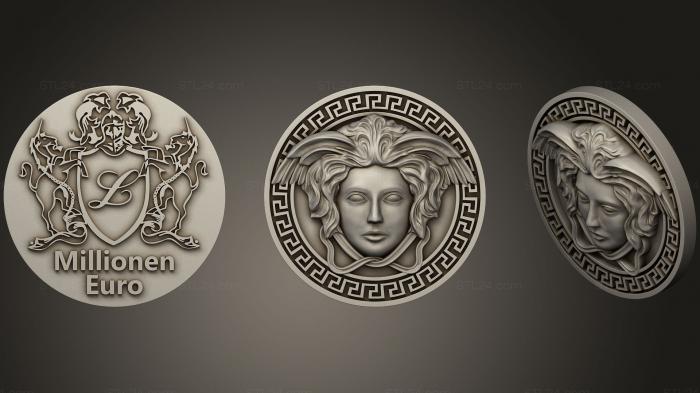 Монеты (Millionen euro, MN_0064) 3D модель для ЧПУ станка